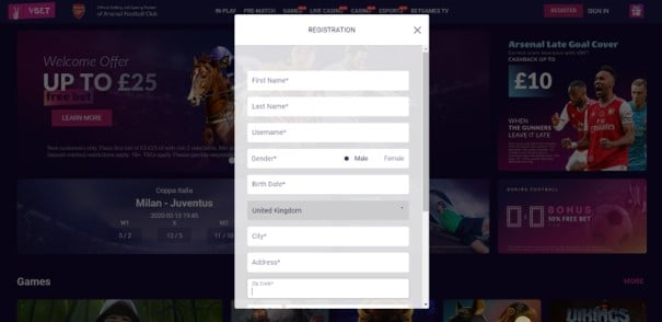 Vbet Registration Process 2 - Vbet Sports Betting Review