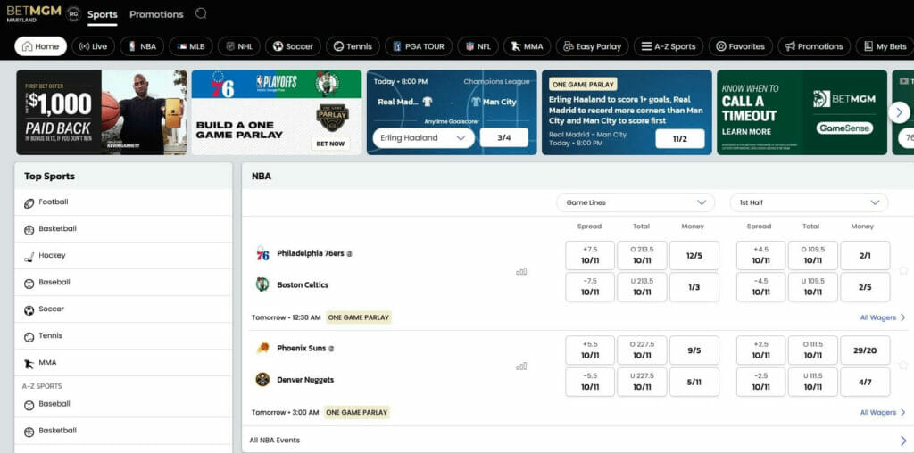 BetMGM Maryland Screenshot